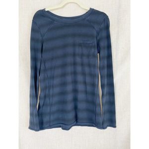 Lululemon Long Sleeve Blue Black Striped Top
